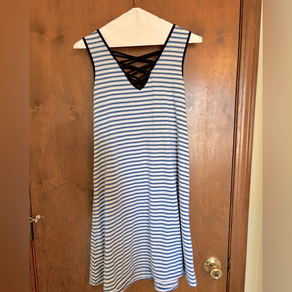 Simplicity Blue and White Striped Dress